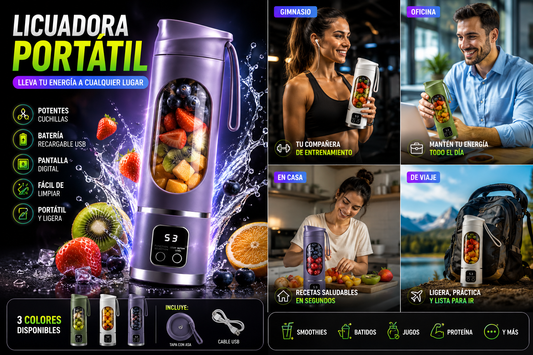 BlendGo™ Pro | Vaso Licuadora Portátil Recargable USB